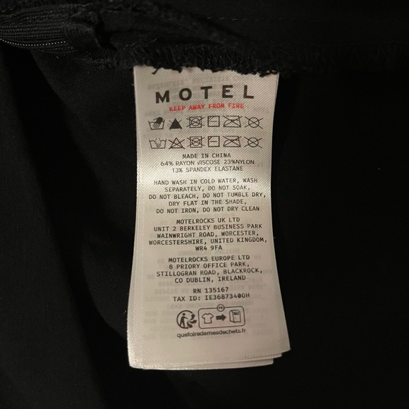 Motel Rocks Panolia Bow Front Bandeau Mini Dress in Tailoring Black - Picture 13 of 13